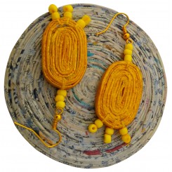 Yellow eco friendly earrings