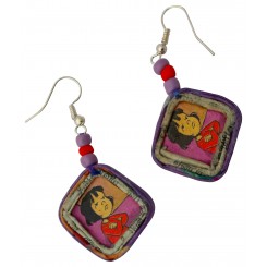 Photo square earring